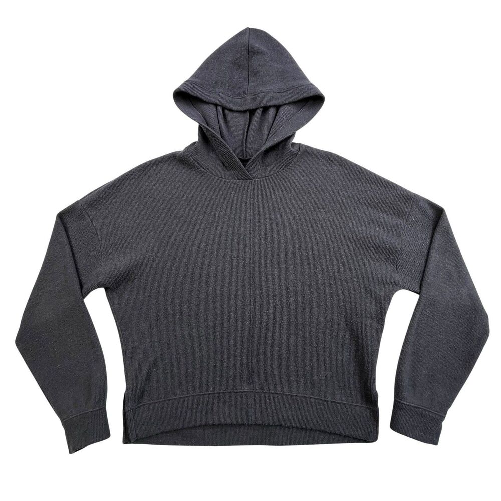 Abercrombie & Fitch Soft AF Cozy Hoodie Women’s XS Gray Fleece Ribbed Cropped